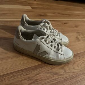 Veja Cream and Tan Sneakers